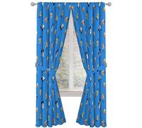 Jay Franco Window Curtains for Kids Bedroom 4-Piece Drape Set with 2 Tiebacks, Blue - Mickey Mouse, 42" W x 84" L (Pack of 2)