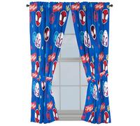 Jay Franco Window Curtains for Kids Bedroom 4-Piece Drape Set with 2 Tiebacks, Blue - Spidey & His Amazing Friends, 42" W x 63" L (Pack of 2)