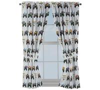Jay Franco Window Curtains for Kids Bedroom 4-Piece Drape Set with 2 Tiebacks, Grey - Monster Jam, 42" W x 63" L (Pack of 2)