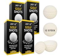 JAY K Golf Shots for Golf Rounds Parties Events Golf Lovers Golf Accessories Gift Idea for Flight, 3 Shot Glasses Stamper in Golf Ball Design (Pack of 12)