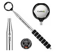 JAY K Stainless Steel Golf Ball Angel - 9-Way Telescopic up to 2.90 m - Compact 42 cm - Ergonomic Soft Grip - Secure Hexagonal Grip System - Golf Ball Retriever Golf Ball Fishing in 5 Colours (Black)