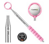 JAY K Stainless Steel Golf Ball Angel - 9x Telescopic up to 2.90 m - Compact 42 cm - Ergonomic Soft Grip - Secure Hexagonal Grip System - Golf Ball Retriever Golf Ball Fishing in 5 Colours (Pink)
