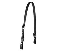 JAY-PEE Sam Browne Shoulder Strap 1 1/4 inch Leather Cross Strap Includes 2 D-Rings that Connect to Duty Belt, Basketweave Leather, Chrome, 44" long