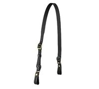 JAY-PEE Sam Browne Shoulder Strap 1 1/4 inch Leather Cross Strap Includes 2 D-Rings that Connect to Duty Belt, Basketweave Leather, Brass, 42" long Medium