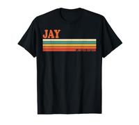 Jay Retro Personalized First Name Vintage Stripes Value Graphic T-Shirt