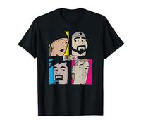 Jay & Silent Bob Clerks Group Shot Cartoon Character Panels T-Shirt