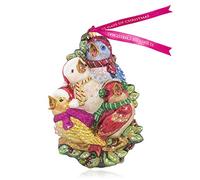 Jay Strongwater Four Calling Birds Glass Ornament