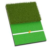 JAYA 23" x 16" Golf Hitting Mat White Alignment Line, Dual-Turf Fairway & Rough Grass，10mm EVA Base for Indoor & Outdoor Swing, Chipping, and Putting Practice