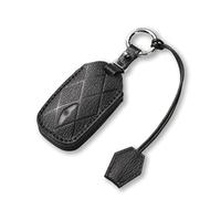 Jayanes Genuine Leather Key Fob Cover Compatible with Genesis GV60 2021 2022 2023 2024 2025, Smart Remote Key Case with Keychain & Lanyard for Genesis Key Fob (6 Buttons, Black)