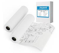 Jayard Wide Format Paper - 24" x 150' Plotter, 2 Roll CAD Bond, 20 lb Bond, Paper on 2" Core for CAD Printing on Wide Format Ink Jet Printers, For Engineers, Architects