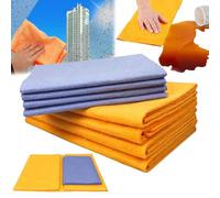 JAYASU Ultra-Absorbent Miracle Cleaning Shammy, Reusable Multi-Purpose Non-Woven Plant Fiber Shammy Cloth, Absorbent Cleaning Towel - Will Not Scratch (8 PCS/1 Box) - Yellow, Gray