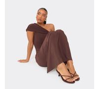 Jayda Strappy Thong Kitten Heel In Brown Faux Leather, Women's Size UK 8