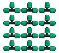 JAYEE 1/2 Inch Drip Irrigation Fittings, 12 Pcs Lock Barbed Tee for 1/2 In Vinyl Tubing, Drip Line Parts 3-Way Tees Irrigation Connectors for Drip Sprinkler Garden Lawn Watering Systems, Green