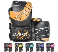 JAYEFO Kids Boxing Gloves - Youth Boxing Gloves for Kick Boxing, Muay Thai and MMA - Beginners Heavy Bag Gloves for Heavy Boxing Punching Bag, Best Gift for Kids | Orange