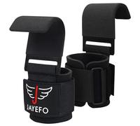 Jayefo Weight Lifting Hooks and Deadlift Straps - Pull up Grips, Lifting Hooks for Weight Lifting - Straps for Men - Weight Grips for Home and Gym Workout - Standard Size - Black