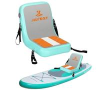 JAYEGT Inflatable Kayak Seat with Back Support,Paddle Board Accessories ，Foldable SUP Seat，Ergonomic Anti-Slip Design, high Load Capacity，Versatile Use for Kayak, Boat,SUP,Canoe,Fishing Boat (Grey)