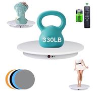 JAYEGT Motorized Rotating Display Stand ,330 Lbs Load ，360 Degree Electric Rotating Photography Turntable For Products Display，Video Show, Outdoor Show，Remote Control+5 Colors Backgrounds(White
