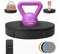 JAYEGT Motorized Rotating Display Stand, 350Lbs Load，360 Degree Electric Rotating Turntable for Photography Products Display，Live Show,Remote Control +5 Colors Backgrounds (Black/11.8inch /Wired)