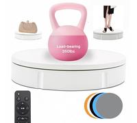JAYEGT Motorized Rotating Display Stand, 350Lbs Load，360 Degree Electric Rotating Turntable for Photography Products Display，Live Show,Remote Control +5 Colors Backgrounds (White/11.8inch / Wired)