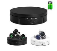 JAYEGT Motorized Rotating Display Stand, 5.74inch /22LB Load, 360 Degree Turntable Display Stand for Photography Products Shows, Jewelry, Watch, 3D Models, Cake,Battery/USB Power Supply(Black)