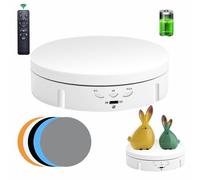JAYEGT Motorized Rotating Display Stand, 5.74inch /22lbs Load, 360 Degree Electronic Turntable Display Stand for Photography Products Shows , Jewelry, with 5 Colors Backgrounds(White/Remote Control )
