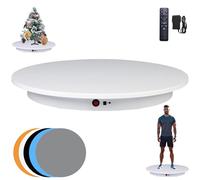 JAYEGT Professional 360 Degree Photography Turntable for Product Photography, 23.6 Inch Big size & 330 lbs Heavy Loading,Automatic Remote Control Angle,Speed,Direction, Various Rotation Mode (White)