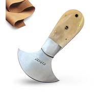 Jayger Handmade Leather Skiving Knife, Hand-Forged Thick Carbon Steel, Easy to Sharpen, Bone Handle, Round Head Cutter for DIY Leathercraft, Leather Working Tools