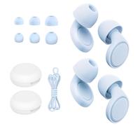 Jayine Ear Plugs for Sleep 2 Pairs, Reusable Noise Cancelling Earplugs Hearing Protection 25dB, Removable Soft Silicone Earplugs for Concerts, Focus, Noise Sensitivity, 16 Ear Tips in S/M/L - Blue