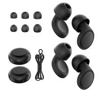 Jayine Ear Plugs for Sleep 2 Pairs, Reusable Noise Cancelling Earplugs Hearing Protection 25dB, Removable Soft Silicone Earplugs for Concerts, Focus, Noise Sensitivity, 16 Ear Tips in S/M/L - Black
