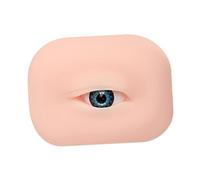 JAYIOLA Fake Eyes Model Silicone Makeup Practice Plate Eyebrows Eyelashes Training Tool Face Mannequin Detailed Simulation Trainee Beauty Salon Home, blue left