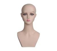 JAYIOLA Female Mannequin Head Women Manikin Smooth with Shoulder Wig Display Model for Wigs Making Styling Jewelry Hats Hairpieces, pink