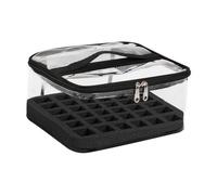 JAYIOLA Nail Polish Organizer Storage Bag Bottle Carrier Make-up Organizer with Removable Sponge Insert Made of PVC for Beauty Salon Everyday Life at Home, black