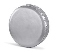 Jayke Joy Spare Tire Cover, Silver Wheel Cover PVC Leather Waterproof Dust-Proof Universal Fit for Jeep Trailer RV SUV Camper Vehicle (16 Inch)