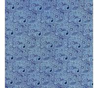 Jaylani Paisley Floral Viscose Twill Challis Printed Summer Clothing Dress Blouses Curtain Lightweight Silky Feel Fabric Material | 55" - 140 cm Wide | Sold per Metre (Hawaiian Blue)