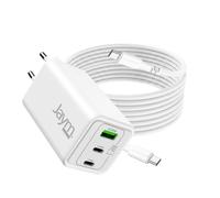 Jaym 100W Universal 3-Port GaN Mains Charger with 2m USB-C Cable, White