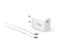 Jaym GaN 30W USB-C Mains Charger Pack with Fast Compact 2m USB-C Cable, White