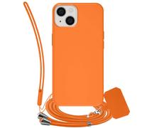 Jaym Silicone Case for iPhone 14 with Lanyard and Wrist Strap Included, Orange