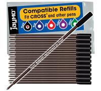 Jaymo Replacement for Cross 8513 - Measures 4.563 in / 116 mm Long - Ballpoint Pen Refill - 24 Black