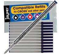 Jaymo Replacement for Cross Selectip 8521 - Measures 4.375 in / 111 mm Long - Gel Rolling Ball Pen Refill - 12 Blue