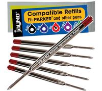 Jaymo Replacement for Parker 1950370 - Measures 3.875 in / 98 mm Long - G2 Ballpoint Pen Refill - 6 Red