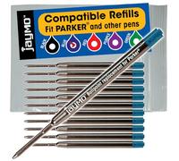 Jaymo Replacement for Parker 1950371 - Measures 3.875 in / 98 mm Long - G2 Ballpoint Pen Refill - 12 Blue