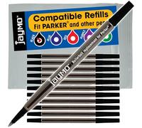 Jaymo Replacement for Parker Quink 1950323 - Measures 4.56 in / 116 mm Long - Rollerball Pen Refill - 12 Black