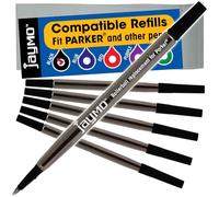 Jaymo Replacement for Parker Quink 1950323 - Measures 4.56 in / 116 mm Long - Rollerball Pen Refill - 6 Black