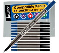 Jaymo Replacement for Parker Quink 1950324 - Measures 4.56 in / 116 mm Long - Rollerball Pen Refill - 12 Blue