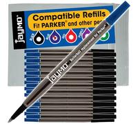 Jaymo Replacement for Parker Quink 1950324 - Measures 4.56 in / 116 mm Long - Rollerball Pen Refill - 24 Blue