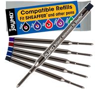 Jaymo Replacement for Sheaffer K 99335/99325 - Measures 3.75 in / 95 mm Long - Ballpoint Pen Refill - 2 Black + 2 Blue + Red + Purple