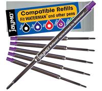 Jaymo Replacement for Waterman 834254/834264 - Measures 4.4 in / 112 mm Long - Ballpoint Pen Refill - 6 Purple