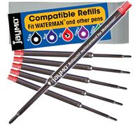 Jaymo Replacement for Waterman 834254/834264 - Measures 4.4 in / 112 mm Long - Ballpoint Pen Refill - 6 Red