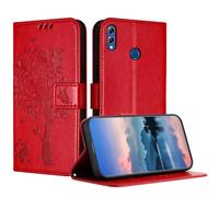JayModCase Case Compatible with Huawei Honor 8X, PU Leather Flip Folio Wallet Case with Card Holder Kickstand Magnetic Closure cover for Huawei Honor 8X - Red