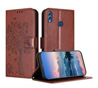 JayModCase Case Compatible with Huawei Honor 8X, PU Leather Flip Folio Wallet Case with Card Holder Kickstand Magnetic Closure cover for Huawei Honor 8X - Brown